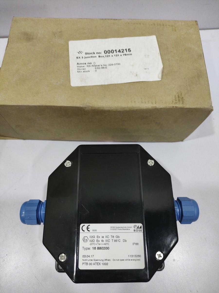 Rose EX3 Junction Box 121 x 121 x 75mm Type: 16 880200 IP66