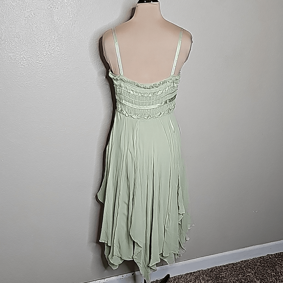 VTG Silk Pastel Green Layered Slip Dress 10 eBay