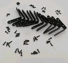 12 Pcs Black Flush-Mount L-Shape Angle Mounting Brackets 2.5"x2.5" For Shelf Etc