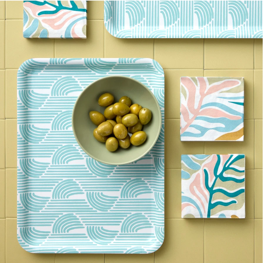 IKEA SLÖJSTJÄRT Tray, Blue/Patterned, 28x37 cm,11 1/32"x14 9/16", Brand NEW - Image 2 of 2
