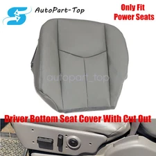 Driver Bottom Leather Seat Cover With Cut Outs Gray Fit For 2003-2006 GMC Sierra