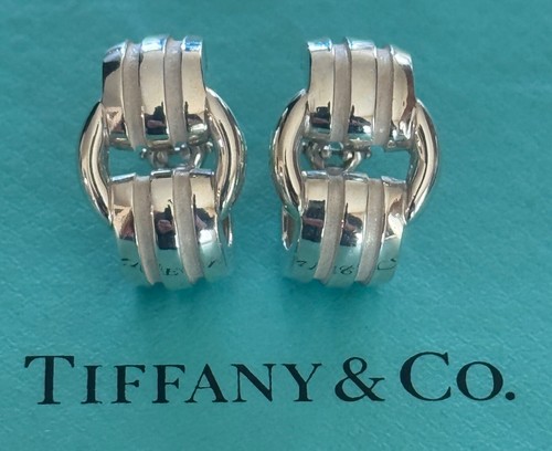 Tiffany & Co. Atlas Groove Earrings Sterling Silver 925 Clip On - Picture 5 of 5