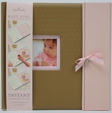 Hallmark Brown  Pink Baby Girl Instant Memory Book NWT