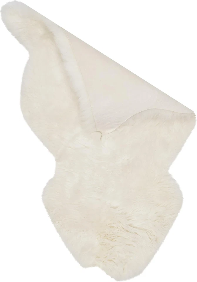 Sheep Skin Collection 2' X 3' White SHS121A Handmade Rustic Glam Genuine Pelt 3. - Image 3 of 4