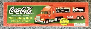 Coca Cola 2001 Holiday Dual Classic Light-Up Car Carrier Limited Edition NIB!!