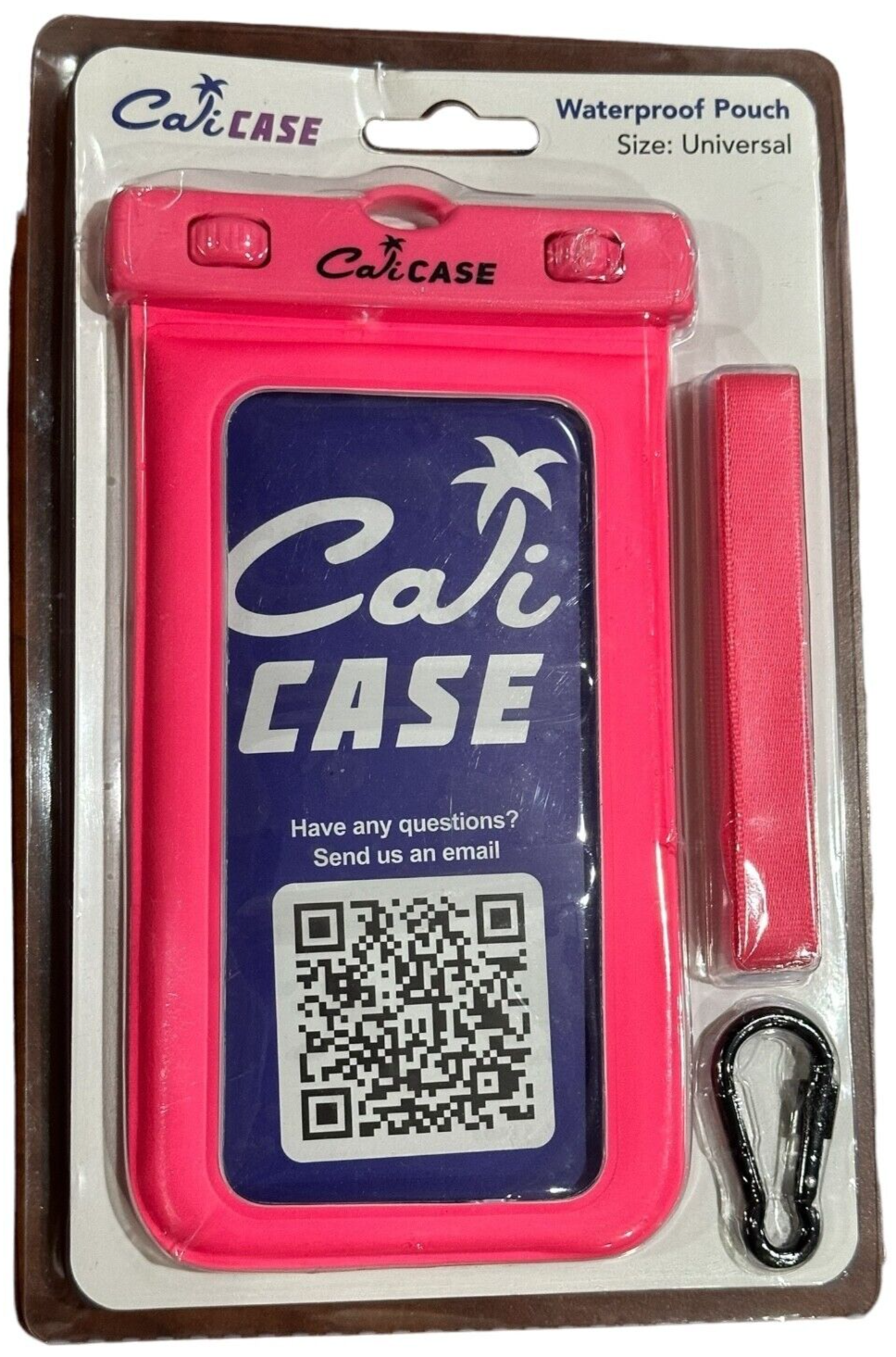 CaliCase Waterproof Floating Pouch Glow-in-the-Dark Pink Phone Camera Bag