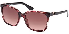 Guess Women's Pink Havana Square Sunglasses w/ Gradient Lens - GU7865 55T