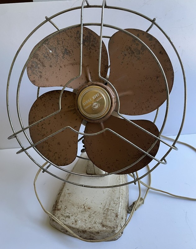 Vintage 1960s Knapp Monarch Jack Frost 9 1/2" Working Desk Fan