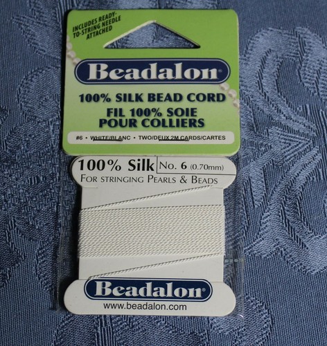 Lot of 6 Silk Bead Cord 2 Meters Each with Needle Attached for Beading Crafts - Picture 5 of 9