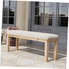 Outdoor Patio Bench, Metal Aluminum Outdoor 1 Piece Bench Light Wood Color