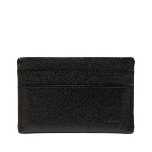 Louis Vuitton Taiga Porte Cartes Double Card Case M32730 Black Leather
