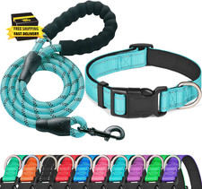 Reflective Dog Collar Padded with Soft Neoprene Breathable Adjustable Nylon Dog