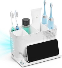 Toothbrush Holders, Toothbrush Caddy with Front Ledge and Cord Slots,