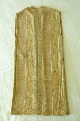 OOAK Art to Wear Vtg 80s Hand Woven Abalone Buttons Duster Vest Pockets OS S M L - Picture 11 of 24