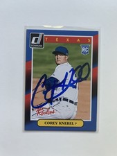 Corey Knebel Signed Autographed 2014 Panini Donruss Baseball #59 Texas Rangers