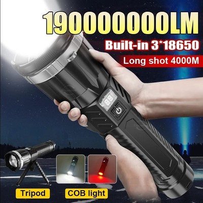 Wiederaufladbare super leistungsstarke Taschenlampe 800W Laser LED Taschenlampe Camping 19000000LM