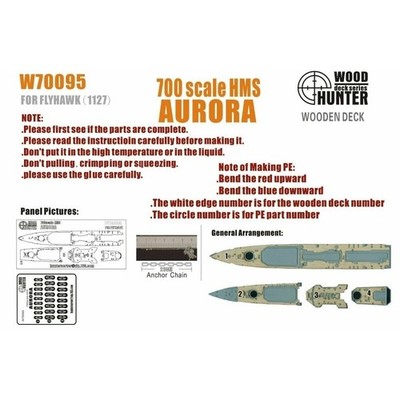 1/700 Wood Deck HMS Aurora for Flyhawk FH1127 Hunter W70095