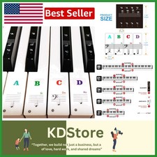 Multicolor Piano Keyboard Stickers for 88/61/54/49/37 Keys - Easy Learning Tool