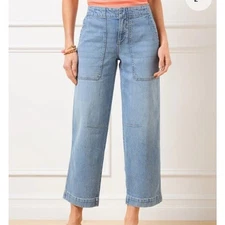 Talbots jeans Straight Crop denim Milania wash size 12 P