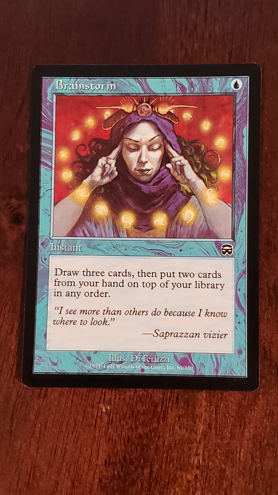 Brainstorm Mercadian Masques MM EX/LP #61 MTG Magic the Gathering Instant Blue
