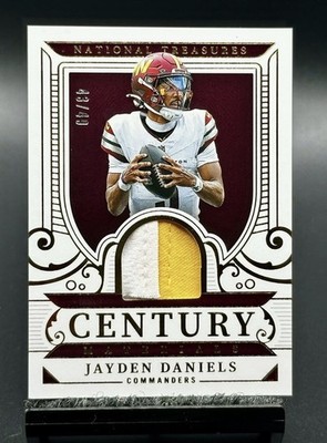 💥2025 National Treasures Jayden Daniels Gold Century Materials Patch MEM,#/49🔥