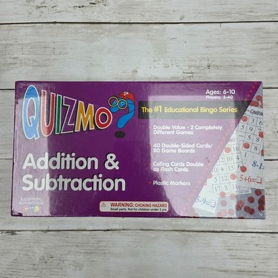 Learning Advantage Quizmo Addition Subtraction Game Kids Purple 8239 Math Bingo