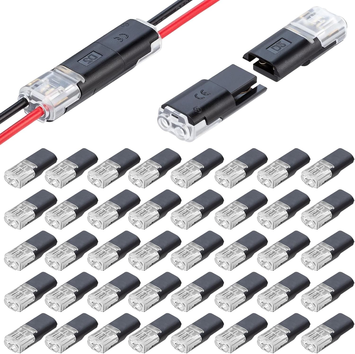 40 Pcs Waterproof Automotive Wire Connectors 2-Pin, 2-Pin Plug Cable Connectors