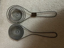 Vtg Lot 2 Metal Wire Coil Egg Separator Beehive Shape Primitive Kitchen Utensil