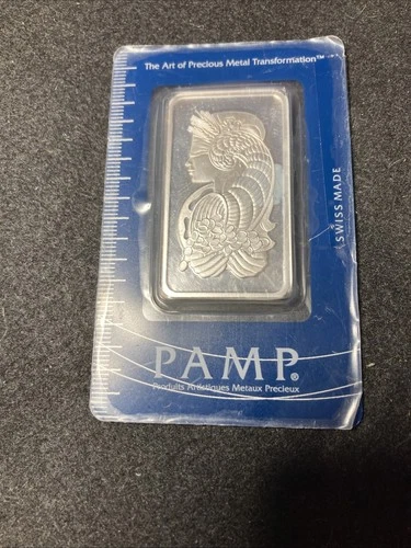 1 OZ SILVER BAR PAMP LADY FORTUNA  .999 FINE SEALED ASSAY CARD SWISS