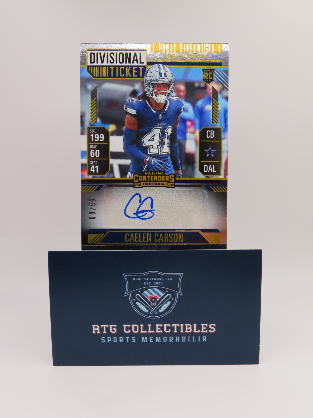 Caelen Carson Panini Contenders #266 Autograph-Divisional Ticket