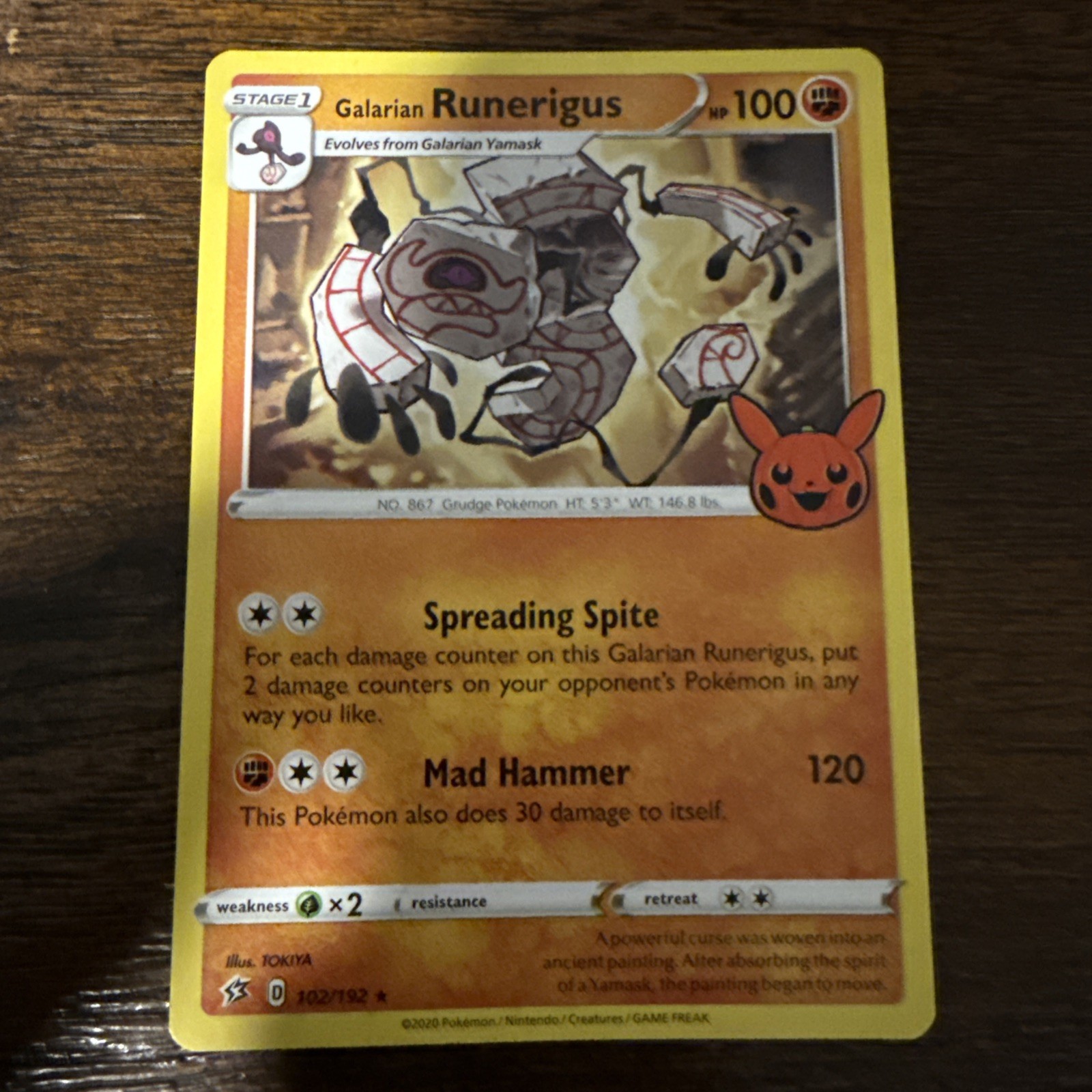 Galarian Runerigus 102/192 Trick or Trade 2023 Regular Pokémon Card