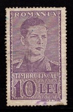 Romania 1942 10L Doc Revenue Used / Appears Yellowish Paper - S54385