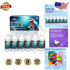 DTF Ink 500ML Combo, Pigment for PET Film Heat Transfer, Fade Resistant, Vibr...