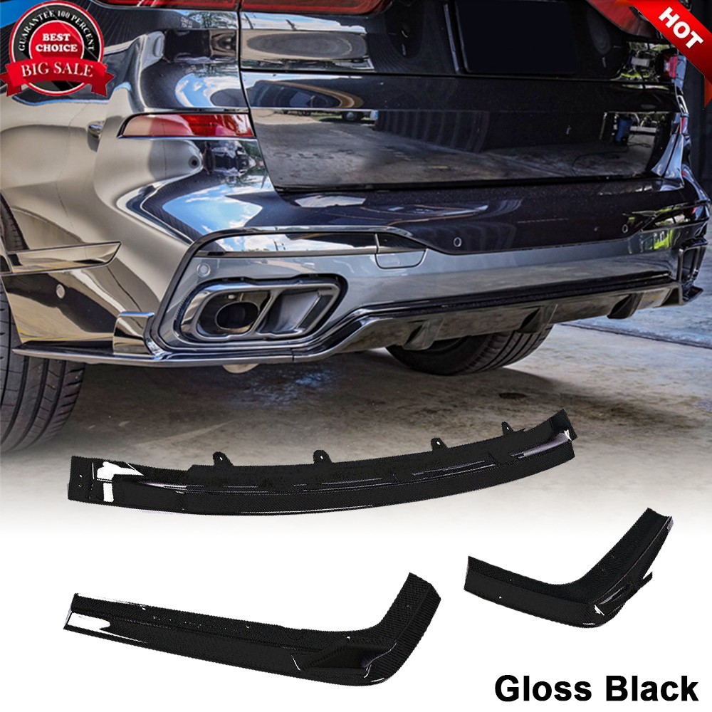 For BMW X7 G07 M-SPORT 2019-2021 Gloss Black Rear Bumper Lip Diffuser Splitter