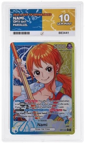 ACE 10 - Nami Op11-041 Alt Art Alternate Leader - One Piece NOT BGS PSA 10