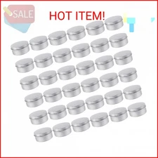 Moretoes 36pcs Tin, 4oz Metal Round Tins, Aluminum Empty Candle Tins with Screw 