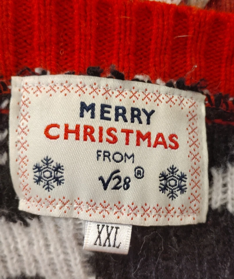 Cárdigan Mujer XXL Feliz Navidad De V28 Rojo Blanco Negro Con Ciervo Foto 4 de 4