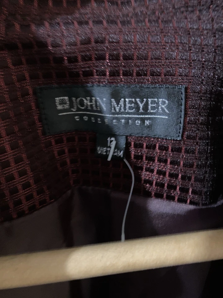 John Meyer Collection Women's Formal Skirt Suit Burgundy Black Size 12 NWT $260 - Image 2 of 4