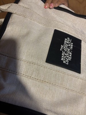 Marc Jacobs Mini Tote Bag Beige/Black Top Handle Adjustable Strap Open Top