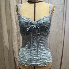 Ann Ferriday VTG Seamed Sequin Cup Lace Fairy Coquette Cami S/M   NWT