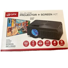 GPX 120" All-In-One Movie Projector + Screen Kit PJ300VP