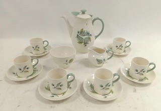Vintage Wedgwood Woodbury Coffee Pot Set England Pot Cups & Saucers