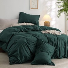 Comforter Set Full Size - Cotton Fabric with Microfiber Inner Fill, Forest Green