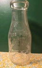 Vtg Theodore Marvel Dairy Bourbon Indiana Glass Milk Bottle 1 Pint Embossed Slug