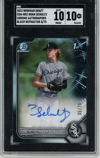 Noah Schultz 2022 1st Bowman Draft Chrome Auto Black Refractor /75 SGC 10/10
