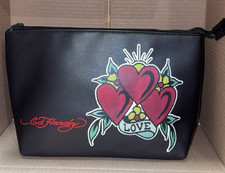 Ed Hardy Black Hearts Love Cosmetics Bag Case MAKE UP NEW