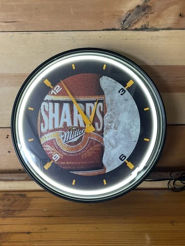 Vintage Miller Beer Neon Lighted Clock Sign