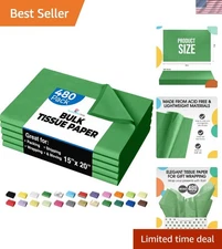 15" x 20" Emerald Green Tissue Paper - 480 Sheets for Wrapping & Packing
