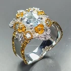 Vintage ring Natural Blue Topaz Ring 925 Sterling Silver Size 9 /R482169