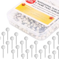 White Map Tacks Push Pins 3 5 Inch 500 Count Durable Plastic Heads